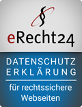 eRecht24 Siegel für rechtssichere Datenschutzerklärung